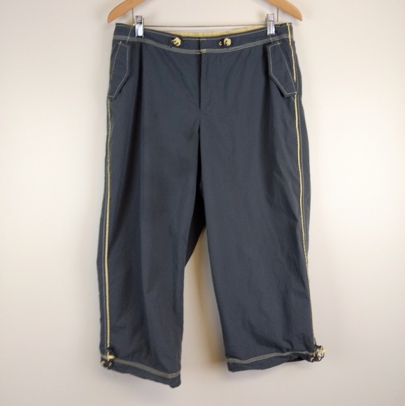 St. John's Bay Pants - SJB Active Capri Pants Gray and Yellow Size Large